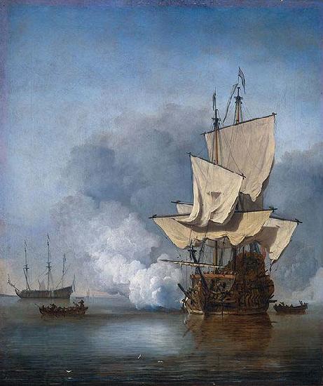 VELDE, Willem van de, the Younger The pendants The cannon shot and The gust in the collection of the Rijksmuseum Amsterdam China oil painting art